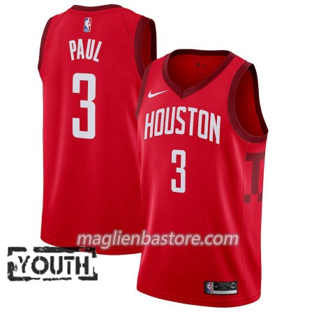 Maglia NBA Houston Rockets Chris Paul 3 2018-19 Nike Rosso Swingman - Bambino